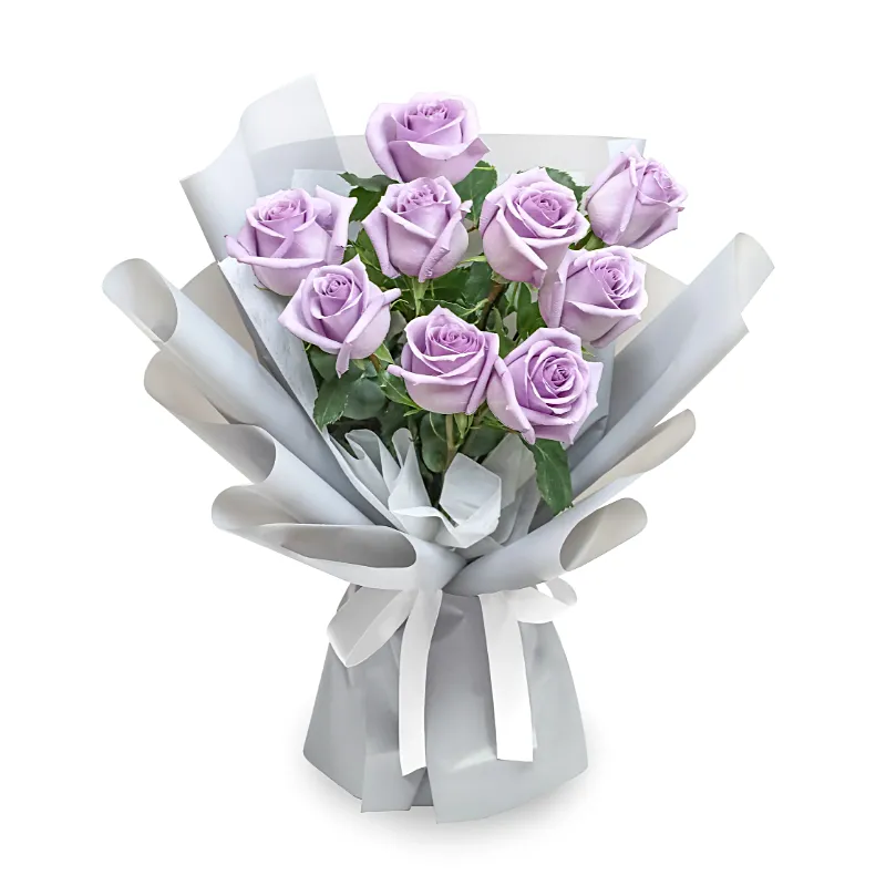 Букет из 9 фиолетовых роз