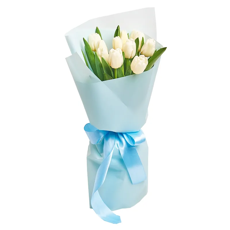 Букет из 15 белых тюльпанов